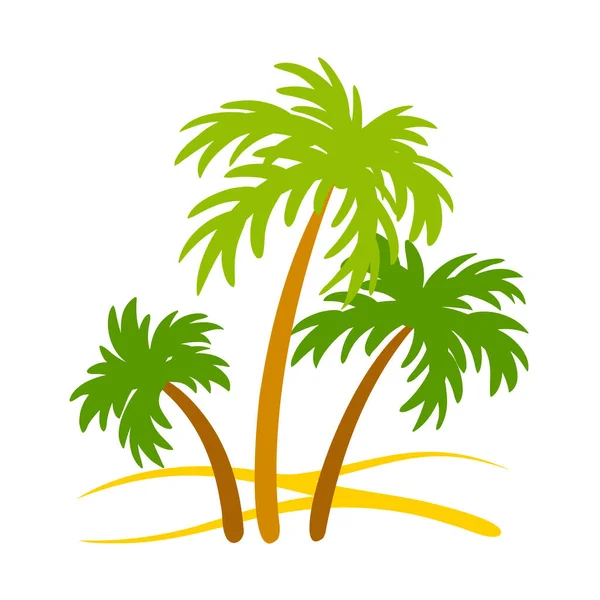 Barva Palmy Silueta Izolované Bílém Pozadí Stylizovaný Náčrtek Tropického Stromu — Stockový vektor