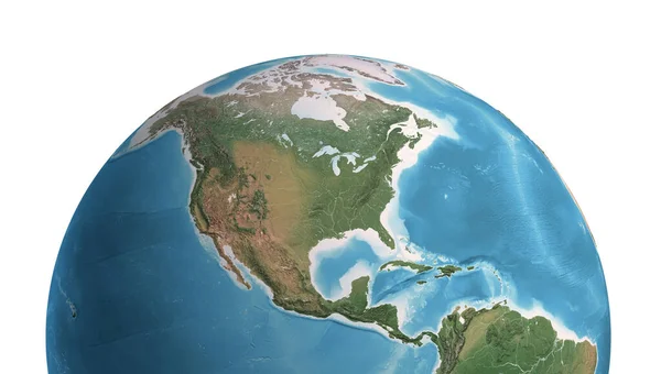 High Resolution Satellite View Planet Earth Focused North Central America — Foto de Stock