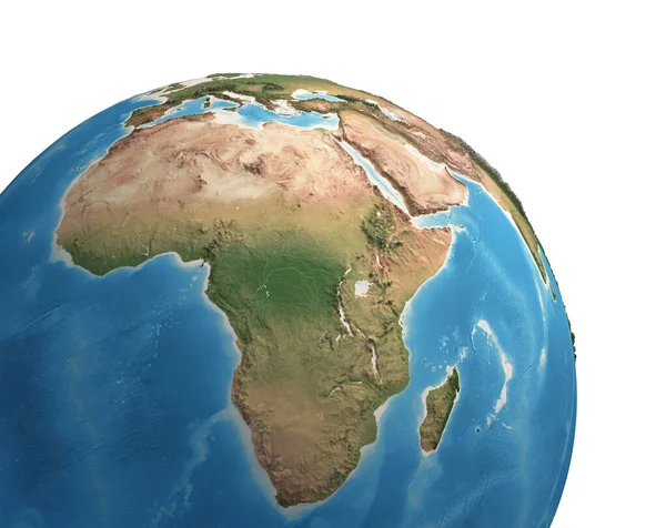 Pandangan Satelit Resolusi Tinggi Planet Bumi Berfokus Pada Afrika Ilustrasi — Stok Foto