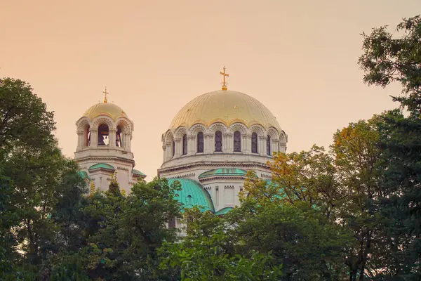 热门旅游目的地 保加利亚索菲亚的Alexander Nevsky主教座堂 免版税图库图片
