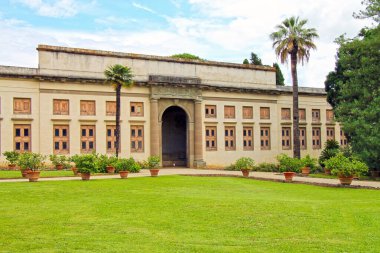  View of Villa Medici in Poggio a Caiano at summertime in Tuscany, Italy. Popular touristic destination. clipart