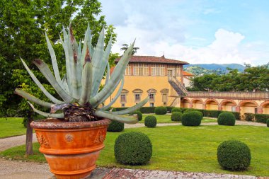  View of Villa Medici in Poggio a Caiano at summertime in Tuscany, Italy. Popular touristic destination. clipart