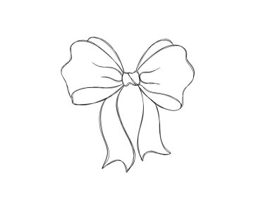 Kurdeleli güzel bir bayram yayı - çizgili sanat çizgisi