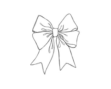 Kurdeleli güzel bir bayram yayı - çizgili sanat çizgisi