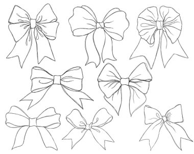 Grafik dekoratif yay seti. 