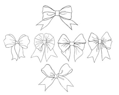 Grafik dekoratif yay seti. 