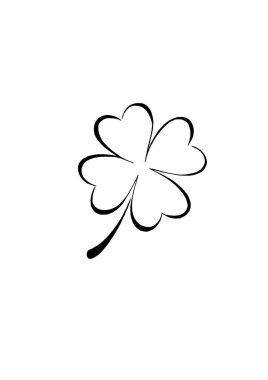 Four leaf clover for good luck. Happy St. Patrick's Day. beautiful freehand clover illustration