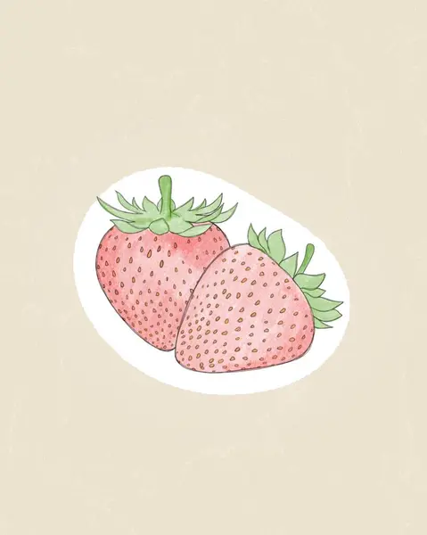 Fruit strawberry. Cartoon funny sticker in comic style with contour. Decoration for greeting cards, posters and prints for clothes, flyers, emblems.