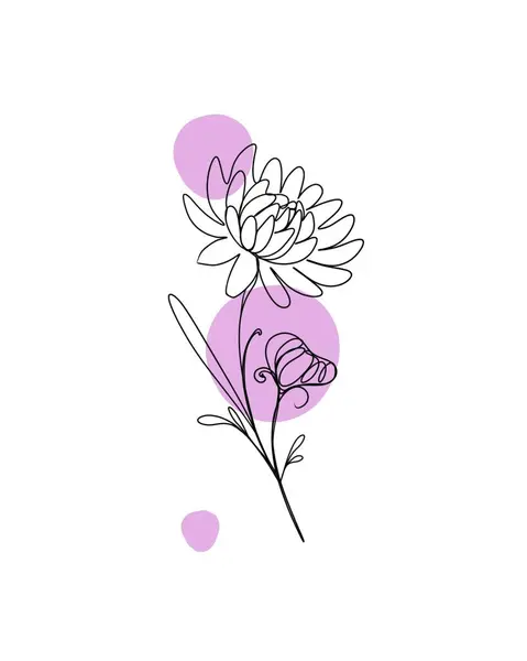 line art drawing of flowers. Editable line. minimalism sketch, idea for invitation, design of instagram stories and highlights icons.