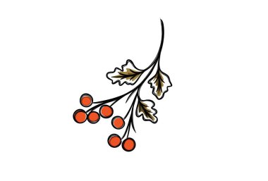 Böğürtlen dalı etiketi freehand sonbahar etiketi şablonu