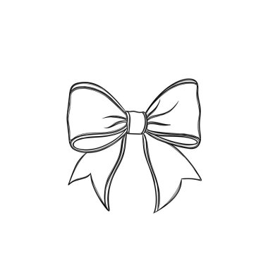 Kurdeleli güzel bir bayram yayı - çizgili sanat çizgisi