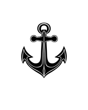 Deniz çapasının silueti beyaz arkaplanı kapat