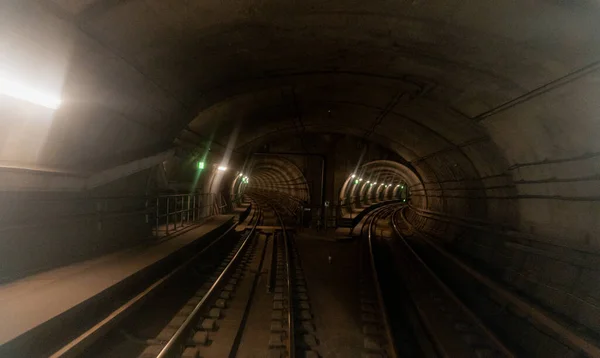 Tunnel Railway Tunnel Which Train Travels — Stockfoto