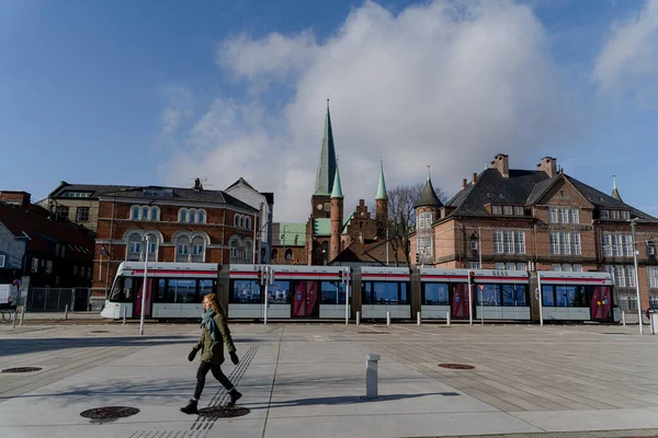 Odense Denmark February 2022 Tram City Odense — стокове фото