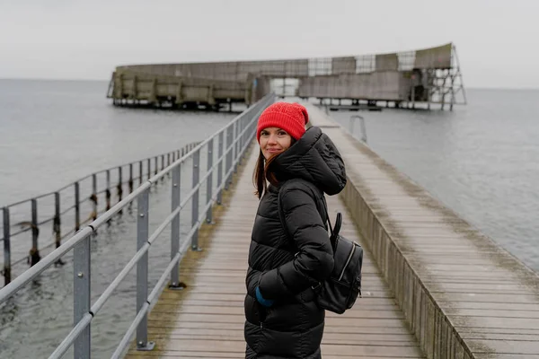 Travel Woman Walks City Copenhagen Denmark —  Fotos de Stock
