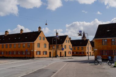 Konut evleri. Kopenhag şehrindeki konut binaları. Danimarka.