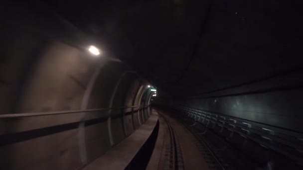 Тоннель Подземный Туннель Метро Общий План — стоковое видео