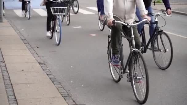 Szállítás Emberek Biciklivel Járnak Munkába — Stock videók