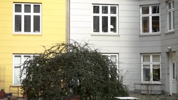 Κατοικίες Αυλή Ενός Κτιρίου Κατοικιών Δανία Κοπεγχάγη — Αρχείο Βίντεο