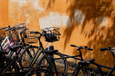 Bicycle parking. Bicycles are parked at the bike rack.