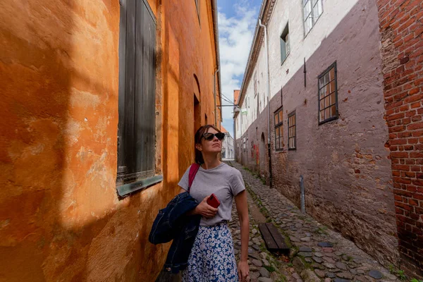 Tourist Tourist Travels Ancient City Denmark — Stockfoto