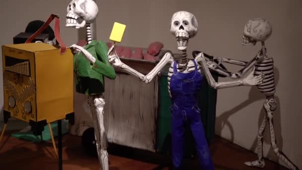 Halloween Halloween Vacaciones Decoración Escaparate — Vídeos de Stock