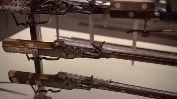 Silah Retro Vintage Tabancalar Tüfekler — Stok video
