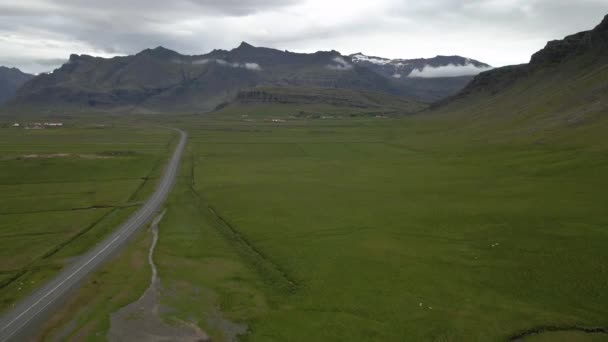 Islandia Camino Pintoresco Vista Desde Arriba — Vídeos de Stock
