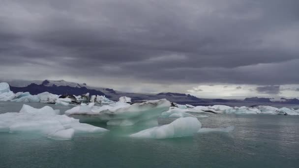 Islândia Glaciar Derretendo Flutua Oceano — Vídeo de Stock