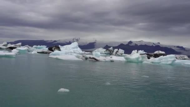 Islândia Glaciar Derretendo Flutua Oceano — Vídeo de Stock