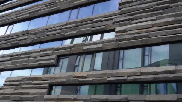 Skyskrapa Modern Byggnad Närbild Reykjavik — Stockvideo