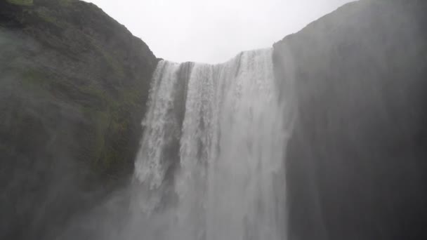 Grande Cascata Paisagem Pitoresca Islândia — Vídeo de Stock