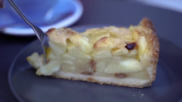 Torta Maçã Prato Sobremesa — Vídeo de Stock