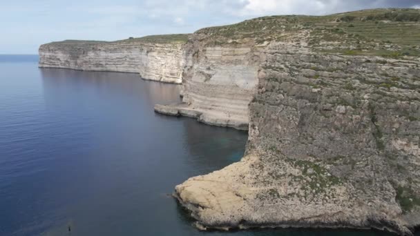 Malta Utsikt Från Ovan Över Xlendi Bay Gozo — Stockvideo