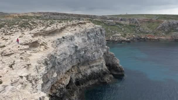 Мальта Вид Вершини Затоки Ксав Острові Гозо — стокове відео