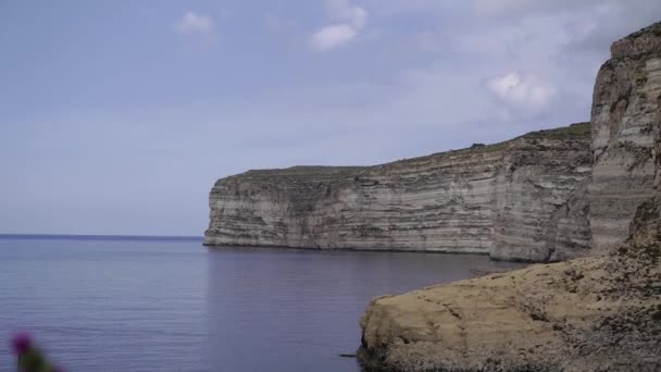 Мальта Вид Залив Xlendi Острове Гозо — стоковое видео