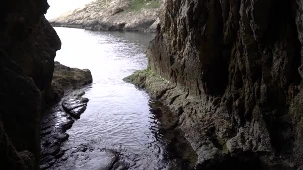 Вид Печери Мальта Бухті Острові Гозо — стокове відео