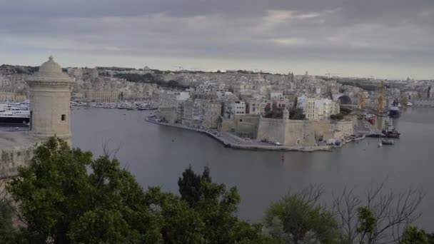 Malta Altstadt Von Valletta Gesamtplan — Stockvideo