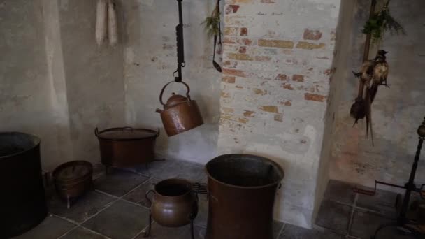 Εγκατάσταση Κουζίνας Ζωή Στον Μεσαίωνα — Αρχείο Βίντεο