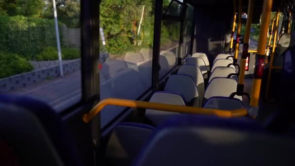 Transporte Urbano Movimento Ônibus Redor Cidade — Vídeo de Stock