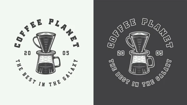Set Vintage Retro Coffee Emblem Logo Badge Label Mark Poster — Stock Vector
