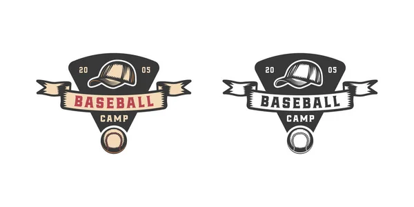 Antika Beyzbol Spor Amblemi Logo Rozet Etiket Şaret Poster Baskı — Stok Vektör