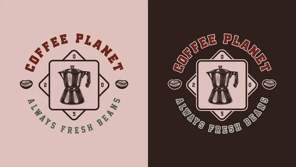 Set Emblema Vintage Caffè Retrò Logo Distintivo Etichetta Marchio Poster — Vettoriale Stock