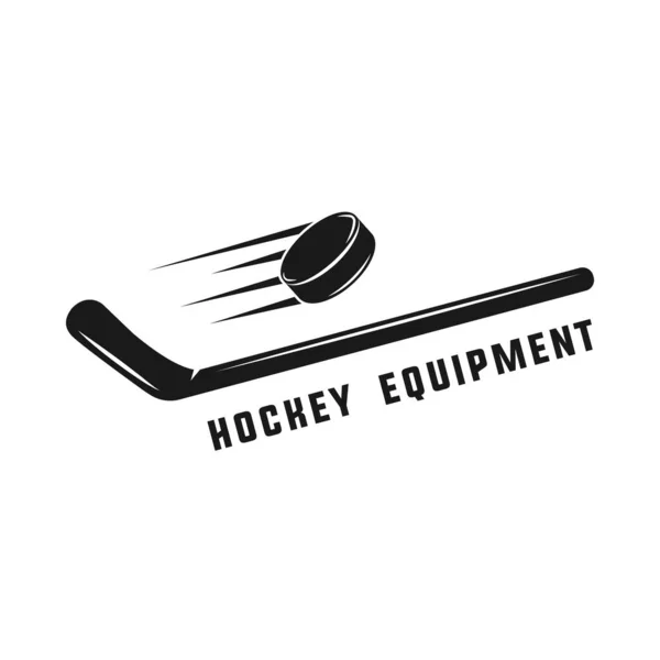 Set Aus Retro Wintersport Hockey Emblem Logo Abzeichen Etikett Markierung — Stockvektor