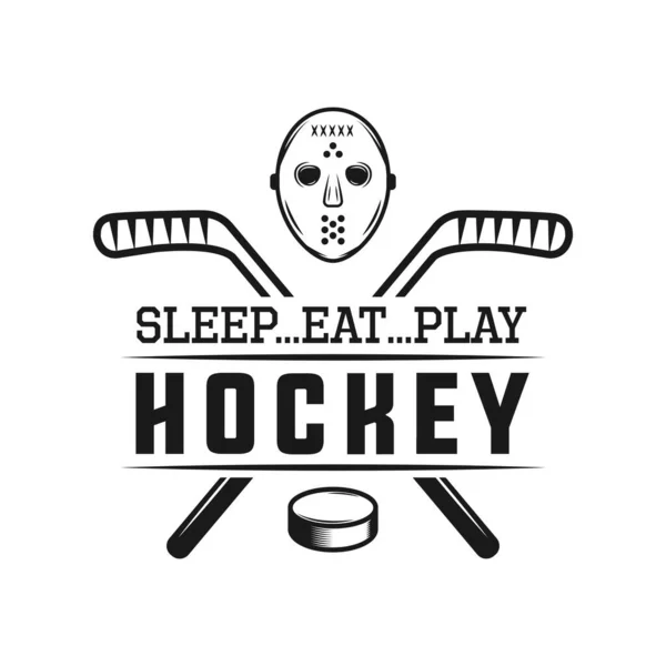 Set Vintage Retrò Sport Invernali Hockey Emblema Logo Distintivo Etichetta — Vettoriale Stock