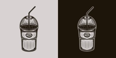 Klasik kahve demleme elementi. Kahve fincanı. Amblem, logo, rozet, etiket ya da işaret gibi kullanılabilir. Poster ya da baskı gibi de kullanılabilir. Tek Renkli Grafik Sanatı