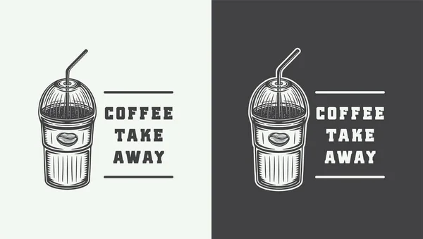 Set Vintage Retro Coffee Emblem Logo Badge Label Mark Poster — Image vectorielle