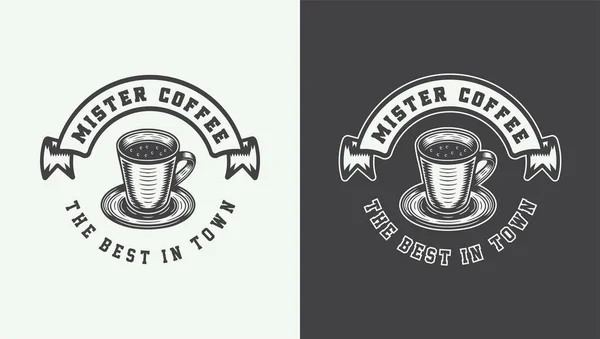 Set Vintage Retro Coffee Emblem Logo Badge Label Mark Poster — Wektor stockowy