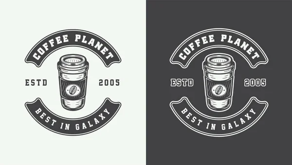 Set Vintage Retro Coffee Emblem Logo Badge Label Mark Poster — стоковий вектор
