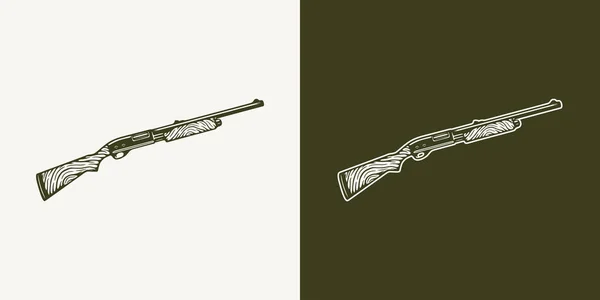 Vintage Retro Jagd Abenteuer Element Gewehr Kann Für Emblem Logo — Stockvektor